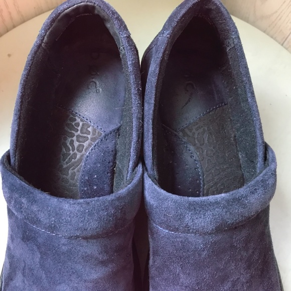 Boc born blue suede leather clogs shoes, women's size 9, excellent shape! - Picture 11 of 15